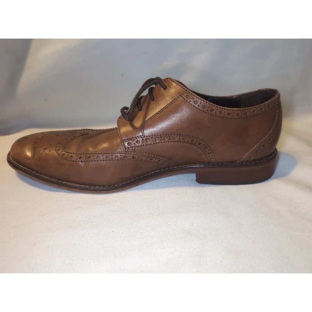 Florsheim 14137-257 Castellano Wingtip Saddle Tan Leather Mens Loafers 10D